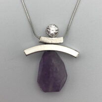 Double Slider Necklace with Cubic Zirconia & Amethyst by Chi's Creations at The Avenue Gallery, a contemporary fine art gallery in Victoria, BC, Canada.