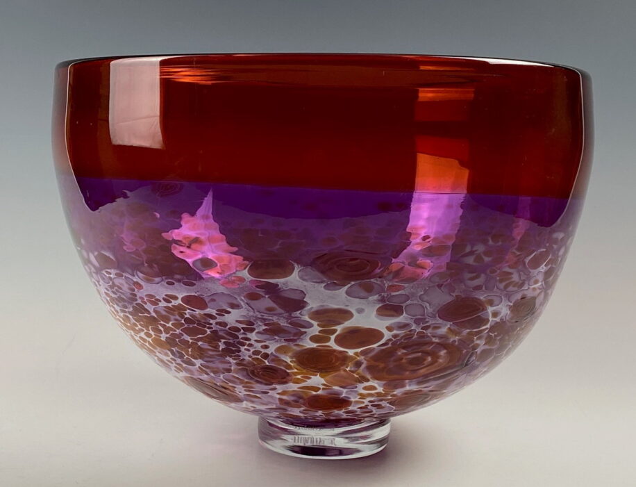 Two-Tone Bowl (Salmon / Red-Purple) by Lisa Samphire at The Avenue Gallery, a contemporary fine art gallery in Victoria, BC, Canada.