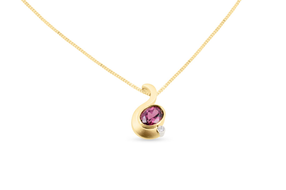 Rhodolite Garnet & Diamond Pendant by Bayot Heer at The Avenue Gallery, a contemporary fine art gallery in Victoria, BC, Canada.