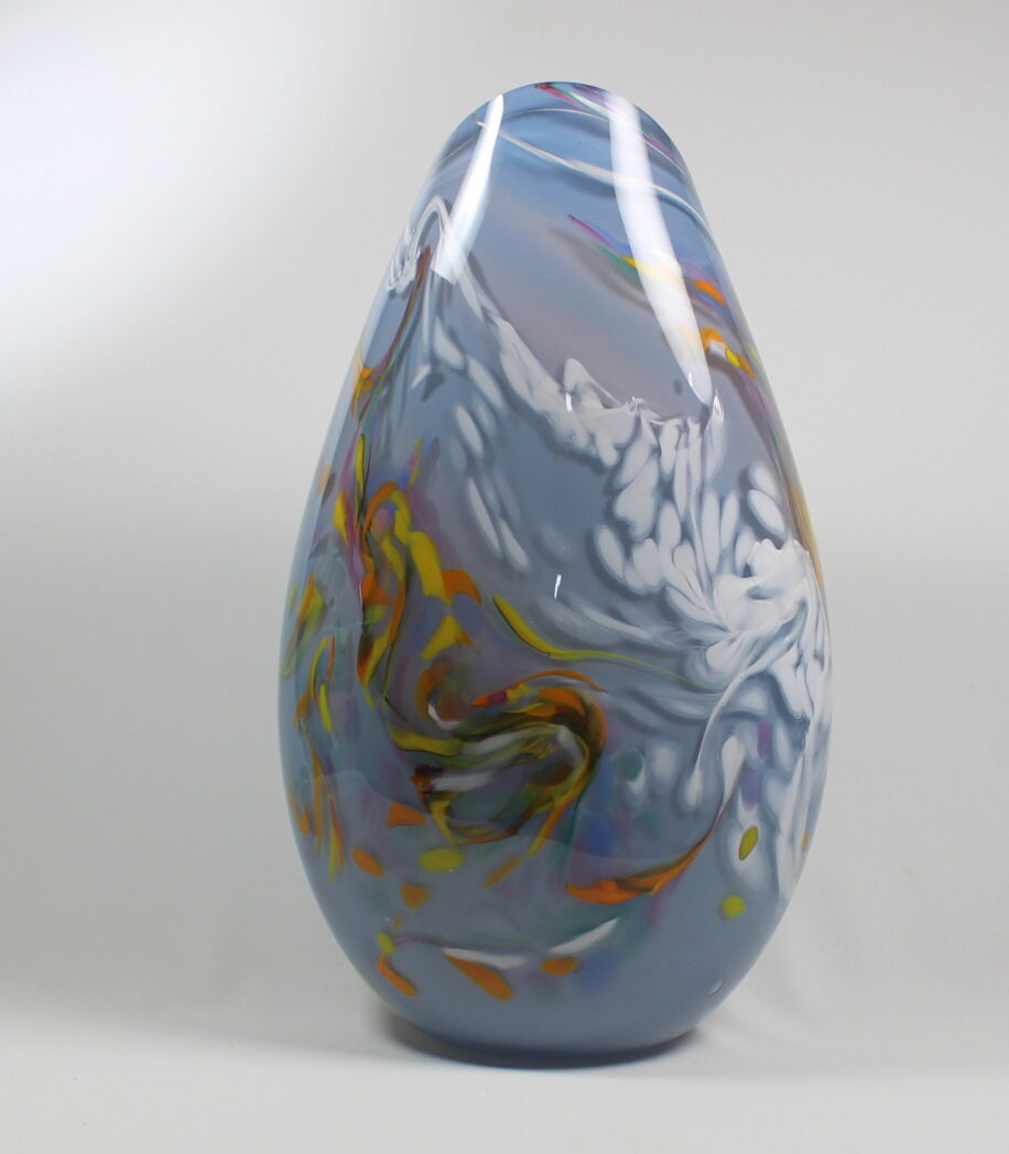 Lavender with White and Spring Mix (Front Cut) Vase by Guy Hollington at The Avenue Gallery, a contemporary fine art gallery in Victoria, BC, Canada.