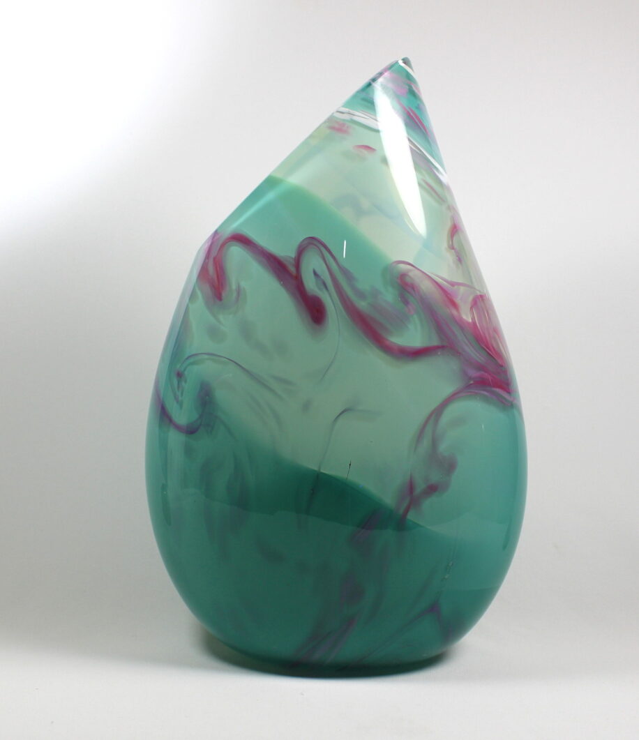 Turquoise with White and Raspberry Vase by Guy Hollington at The Avenue Gallery, a contemporary fine art gallery in Victoria, BC, Canada.