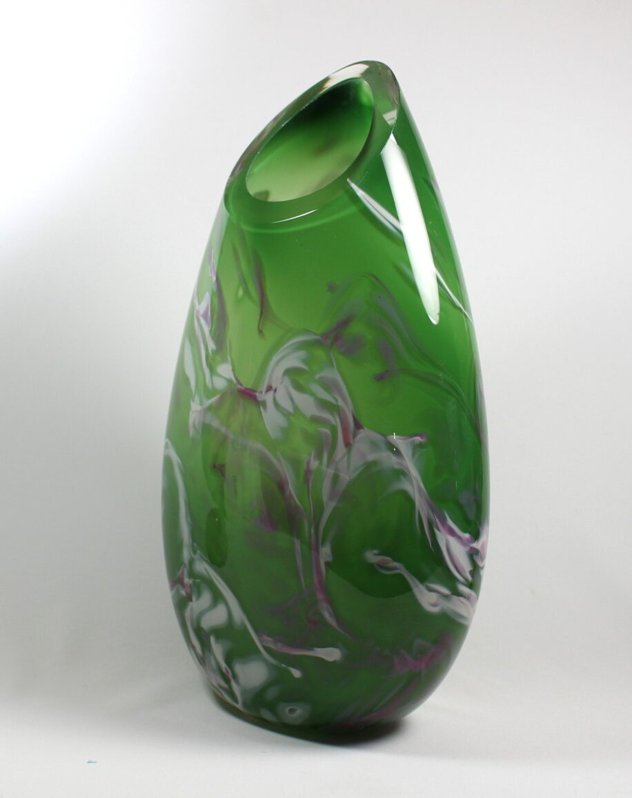 Jade Green with Florence Raspberry Lilac Vase by Guy Hollington at The Avenue Gallery, a contemporary fine art gallery in Victoria, BC, Canada.