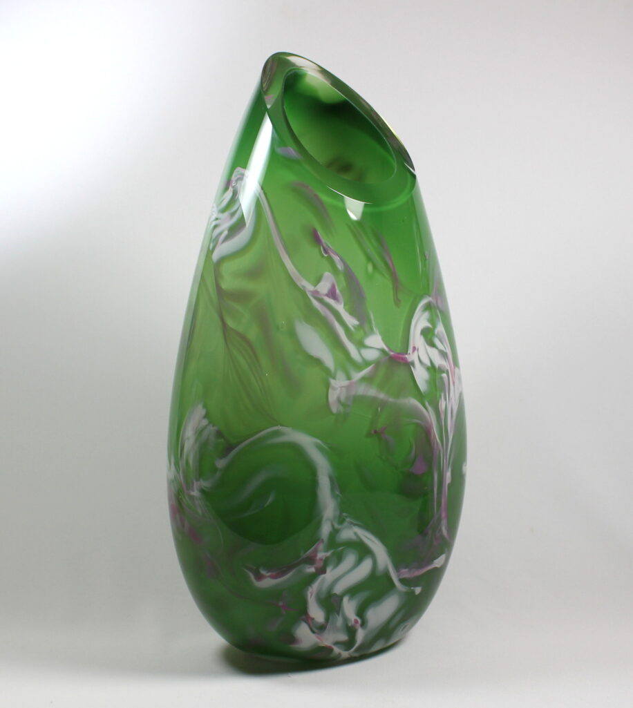 Jade Green with Florence Raspberry Lilac Vase by Guy Hollington at The Avenue Gallery, a contemporary fine art gallery in Victoria, BC, Canada.