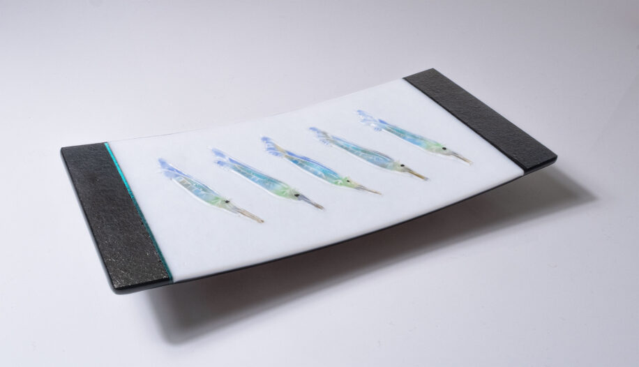 Five Shrimp Fish Sushi Dish by Bob Leatherbarrow, at The Avenue Gallery, a contemporary fine art gallery in Victoria, BC, Canada.