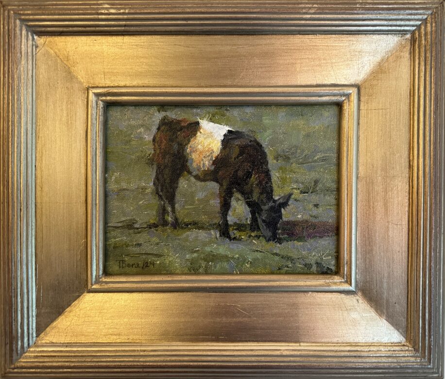 Calf Grazing by Tanya Bone at The Avenue Gallery, a contemporary fine art gallery in Victoria, BC, Canada.