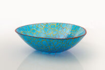 Blue Wonky Bowl by Bob Leatherbarrow at The Avenue Gallery, a contemporary fine art gallery in Victoria, BC, Canada.