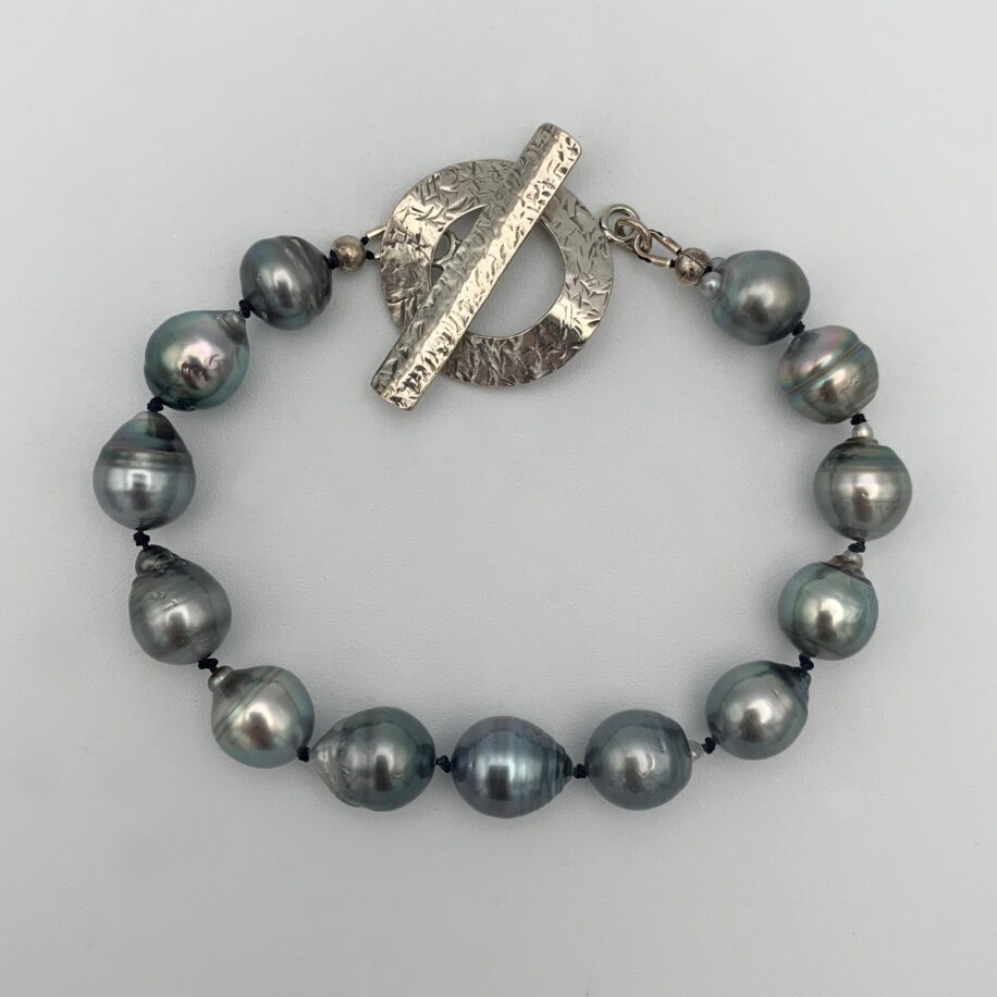 Tahitian Pearl Bracelet with Sterling Silver Clasp by Val Nunns at The Avenue Gallery, a contemporary fine art gallery in Victoria, BC, Canada.