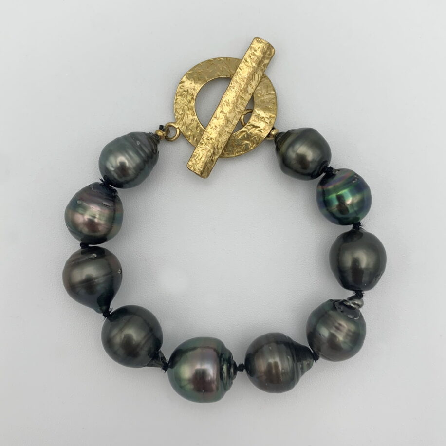 Tahitian Pearl Bracelet with Gold Fill Clasp by Val Nunns at The Avenue Gallery, a contemporary fine art gallery in Victoria, BC, Canada.