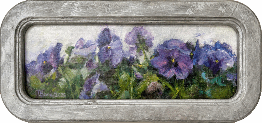 Pansy Parade by Tanya Bone at The Avenue Gallery, a contemporary fine art gallery in Victoria, BC, Canada.