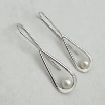 Hollow Teardrop Earrings with Pearls by A & R Jewellery at The Avenue Gallery, a contemporary fine art gallery in Victoria, BC, Canada.