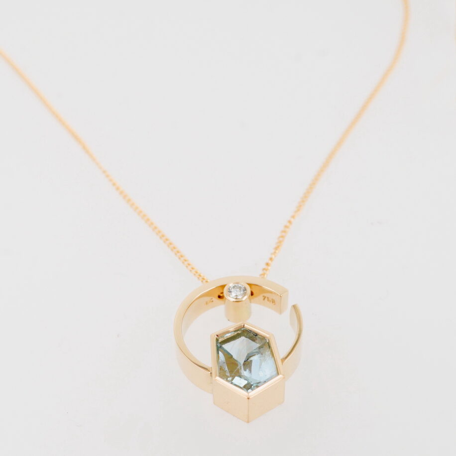 Aquamarine & Diamond Pendant by Bayot Heer at The Avenue Gallery, a contemporary fine art gallery in Victoria, BC, Canada.