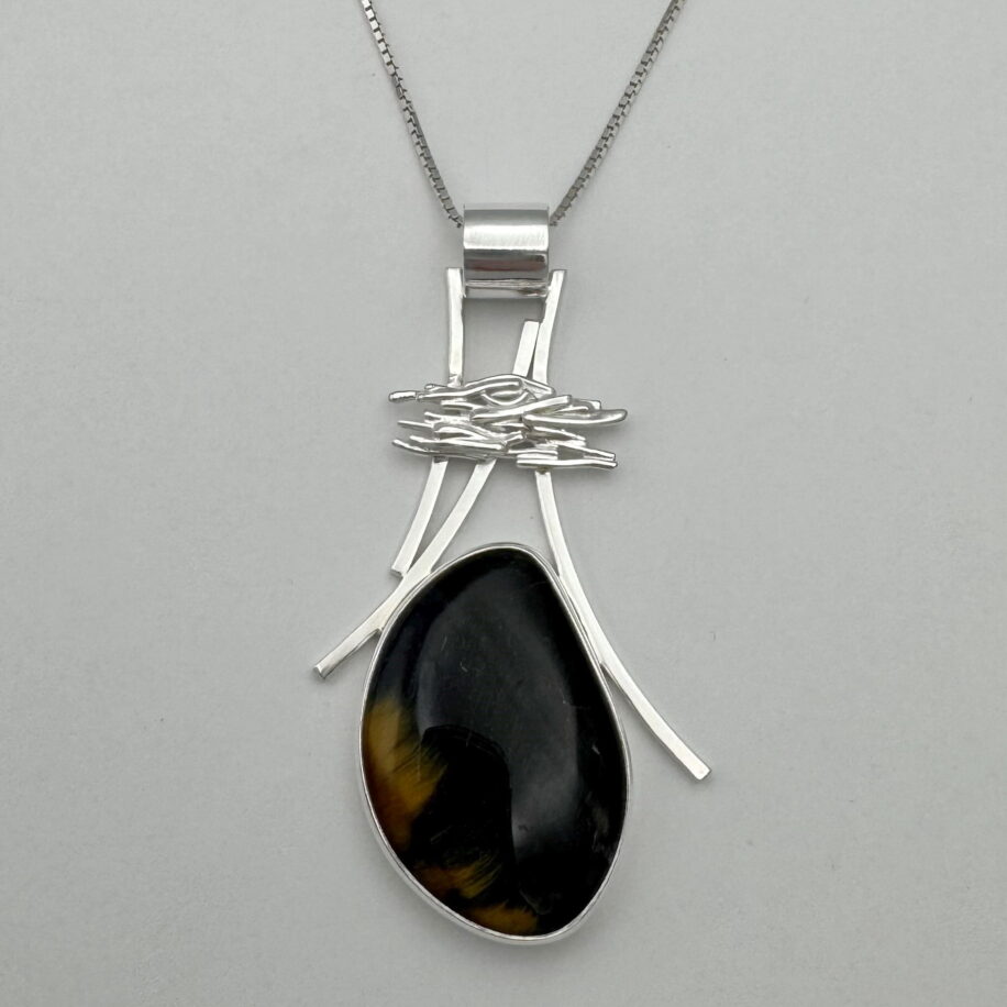 Twigs Pendant with Hawk's Eye by A & R Jewellery at The Avenue Gallery, a contemporary fine art gallery in Victoria, BC, Canada.