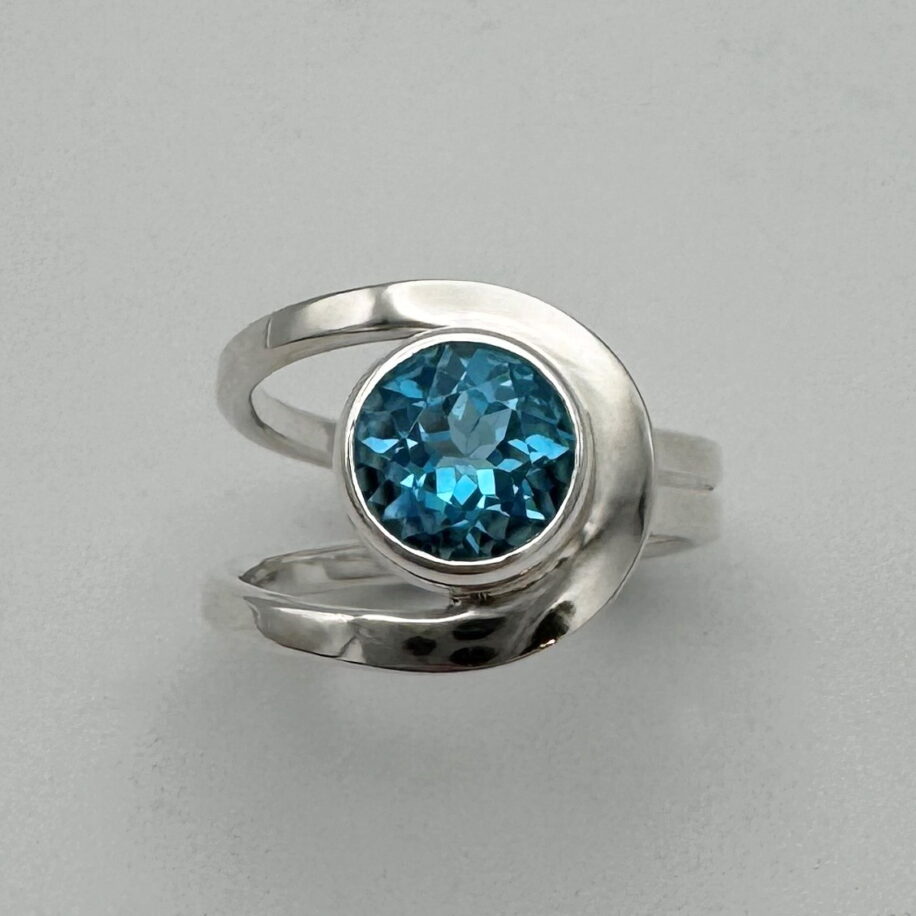 Buttonhole Band Ring with Swiss Topaz by A & R Jewellery at The Avenue Gallery, a contemporary fine art gallery in Victoria, BC, Canada.