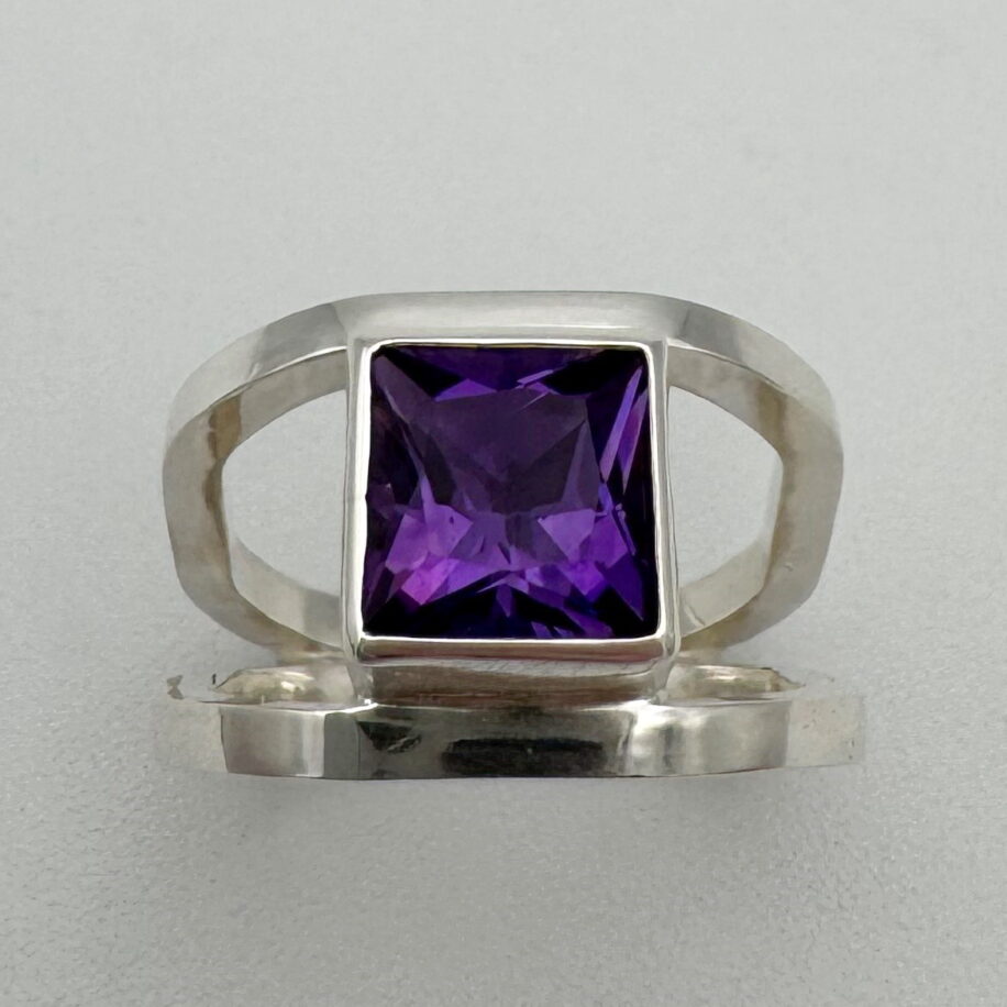 Octagon Double-Band Ring with Amethyst by A & R Jewellery at The Avenue Gallery, a contemporary fine art gallery in Victoria, BC, Canada.
